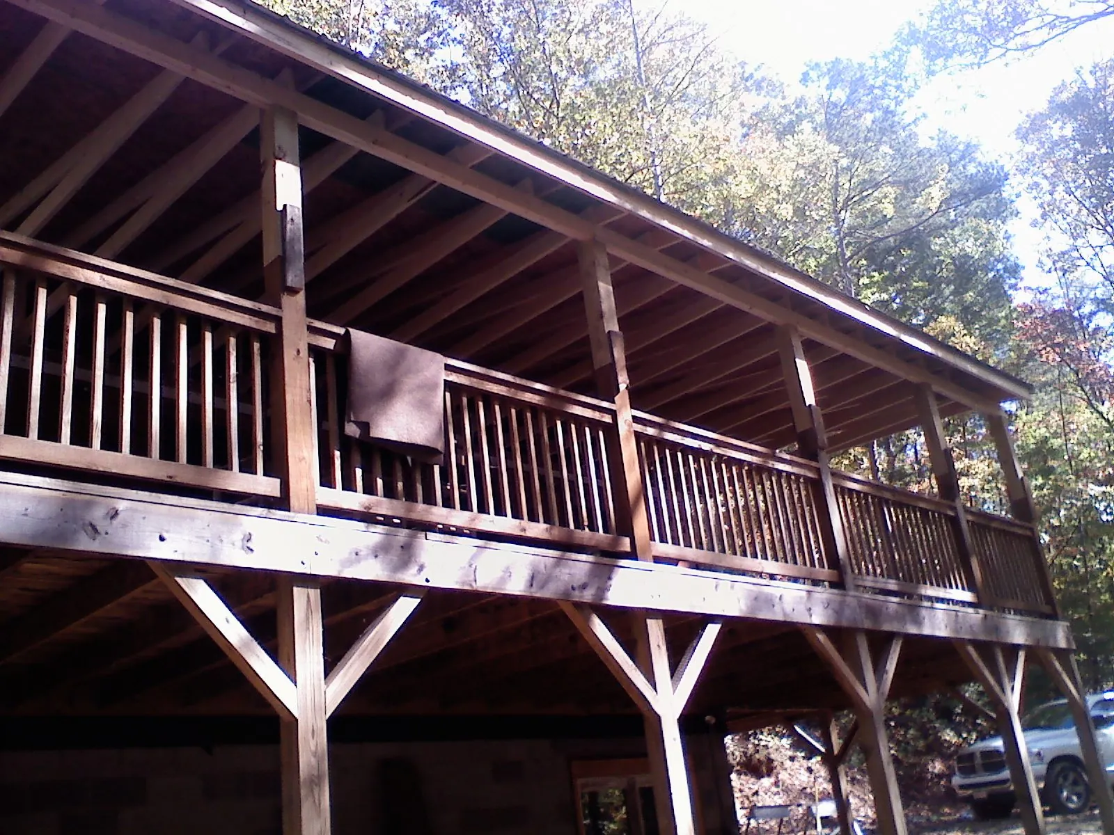 Timber framing under a new elevated porch and deck — Roof Leak Repair in Philpot by Roofing Brothers